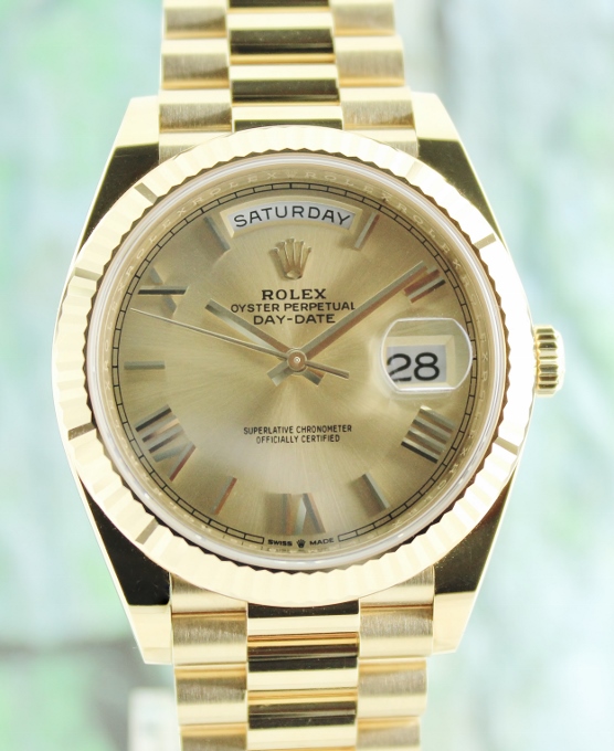 (image for) ROLEX UNPOLISHED 18K YELLOW GOLD OYSTER PERPETUAL DAY-DATE ll - 228238